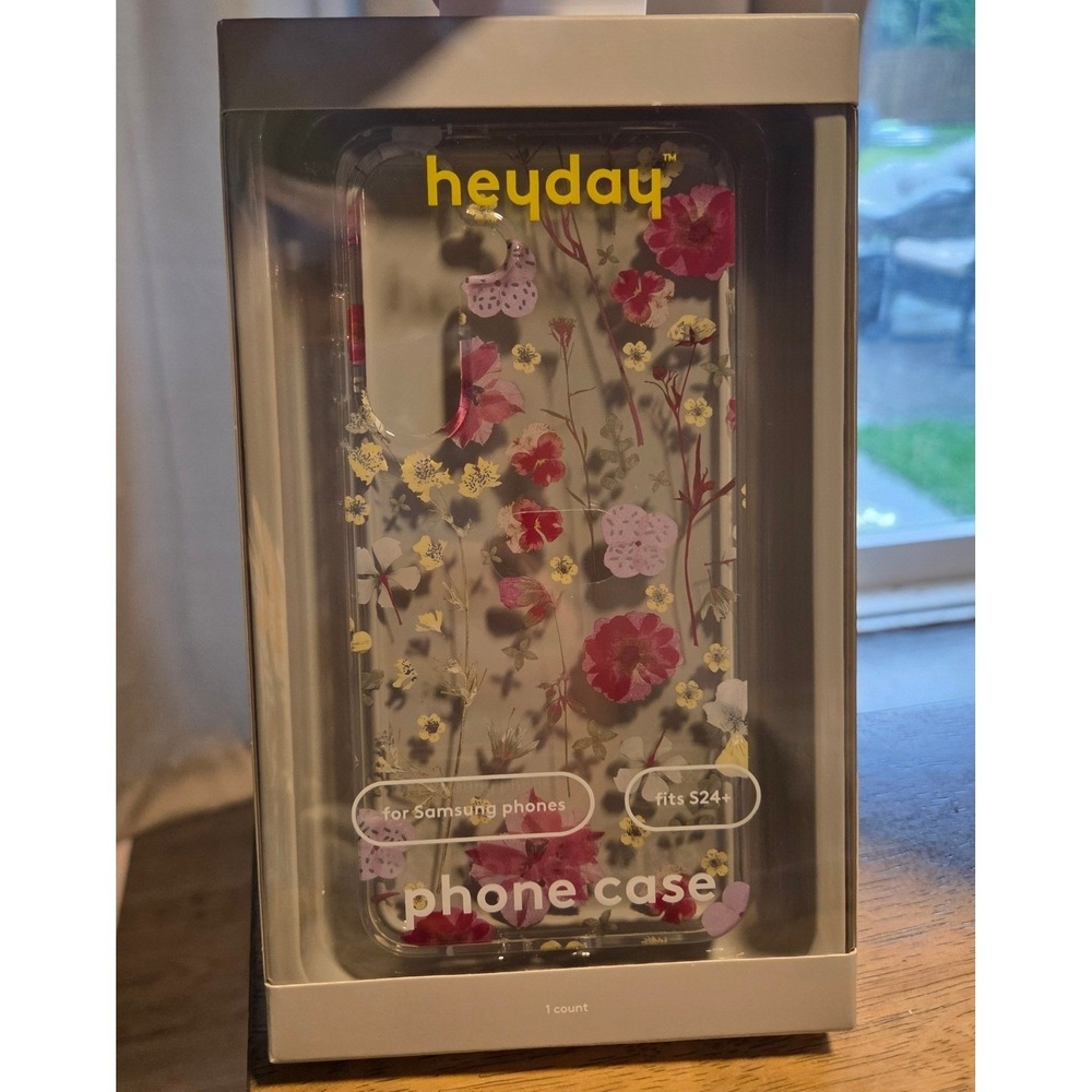 Heyday Samsung Galaxy S24+ Phone Case Clear Pressed Floral Design New